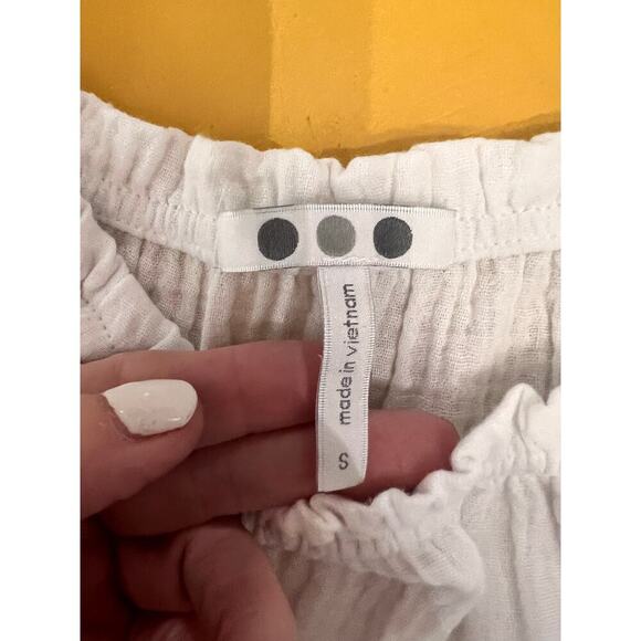 NWOT Puff Sleeve Off Shoulder Babydoll Blouse Top White Women's Size Small - Picture 6 of 6